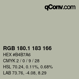 Color code: RGB 180.1 183 166 | qconv.com