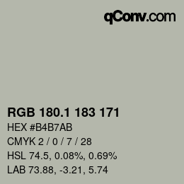 Color code: RGB 180.1 183 171 | qconv.com
