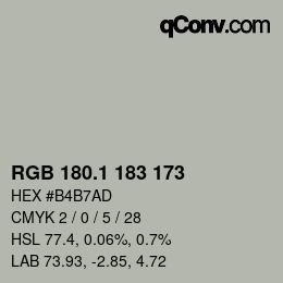 Color code: RGB 180.1 183 173 | qconv.com