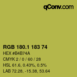 カラーコード: RGB 180.1 183 74 | qconv.com