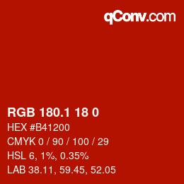 カラーコード: RGB 180.1 18 0 | qconv.com