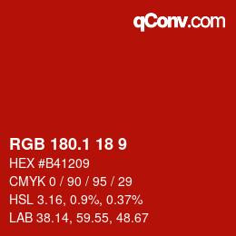 カラーコード: RGB 180.1 18 9 | qconv.com