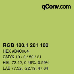 カラーコード: RGB 180.1 201 100 | qconv.com