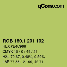 カラーコード: RGB 180.1 201 102 | qconv.com