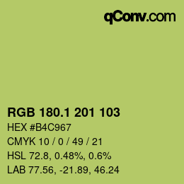 カラーコード: RGB 180.1 201 103 | qconv.com
