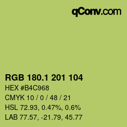 カラーコード: RGB 180.1 201 104 | qconv.com