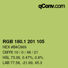 カラーコード: RGB 180.1 201 105 | qconv.com
