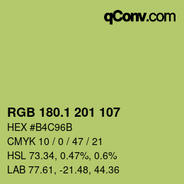 カラーコード: RGB 180.1 201 107 | qconv.com