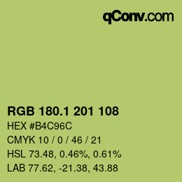 カラーコード: RGB 180.1 201 108 | qconv.com