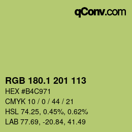 カラーコード: RGB 180.1 201 113 | qconv.com