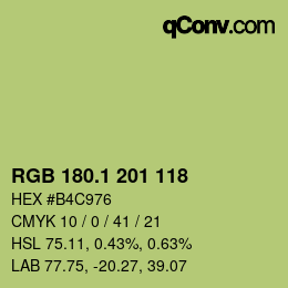 カラーコード: RGB 180.1 201 118 | qconv.com