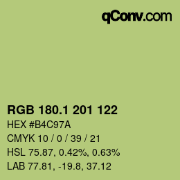 カラーコード: RGB 180.1 201 122 | qconv.com