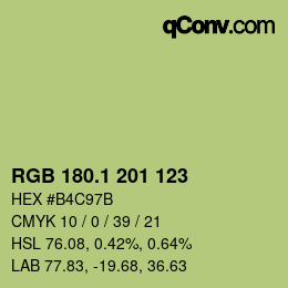 カラーコード: RGB 180.1 201 123 | qconv.com