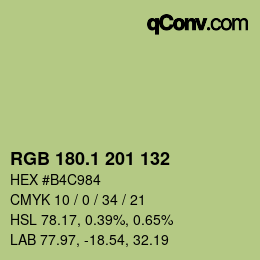 カラーコード: RGB 180.1 201 132 | qconv.com