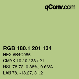 カラーコード: RGB 180.1 201 134 | qconv.com