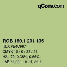 カラーコード: RGB 180.1 201 135 | qconv.com