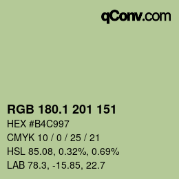 カラーコード: RGB 180.1 201 151 | qconv.com