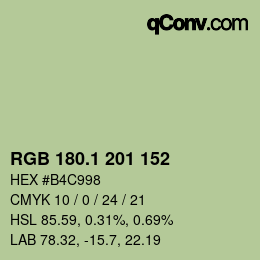 Color code: RGB 180.1 201 152 | qconv.com