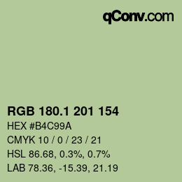 カラーコード: RGB 180.1 201 154 | qconv.com