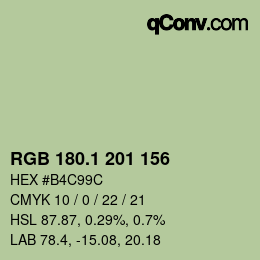 Color code: RGB 180.1 201 156 | qconv.com