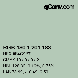 Code couleur: RGB 180.1 201 183 | qconv.com