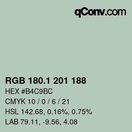 Color code: RGB 180.1 201 188 | qconv.com