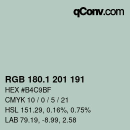 Color code: RGB 180.1 201 191 | qconv.com
