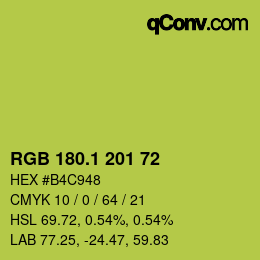 カラーコード: RGB 180.1 201 72 | qconv.com
