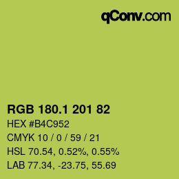カラーコード: RGB 180.1 201 82 | qconv.com