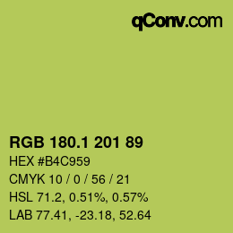 カラーコード: RGB 180.1 201 89 | qconv.com