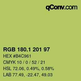 カラーコード: RGB 180.1 201 97 | qconv.com