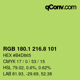 カラーコード: RGB 180.1 216.8 101 | qconv.com