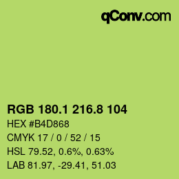 カラーコード: RGB 180.1 216.8 104 | qconv.com