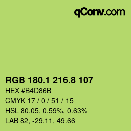 カラーコード: RGB 180.1 216.8 107 | qconv.com