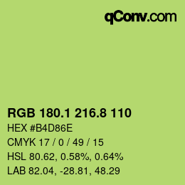 カラーコード: RGB 180.1 216.8 110 | qconv.com