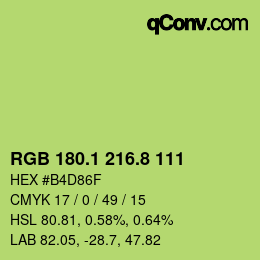 カラーコード: RGB 180.1 216.8 111 | qconv.com