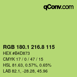 カラーコード: RGB 180.1 216.8 115 | qconv.com