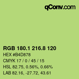 カラーコード: RGB 180.1 216.8 120 | qconv.com
