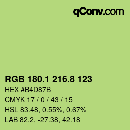 カラーコード: RGB 180.1 216.8 123 | qconv.com