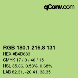 カラーコード: RGB 180.1 216.8 131 | qconv.com