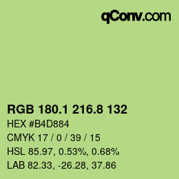 カラーコード: RGB 180.1 216.8 132 | qconv.com