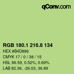 カラーコード: RGB 180.1 216.8 134 | qconv.com