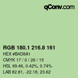 Farbcode: RGB 180.1 216.8 161 | qconv.com