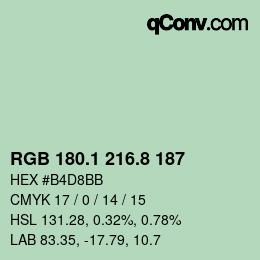 カラーコード: RGB 180.1 216.8 187 | qconv.com