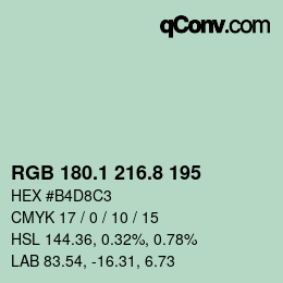 Farbcode: RGB 180.1 216.8 195 | qconv.com