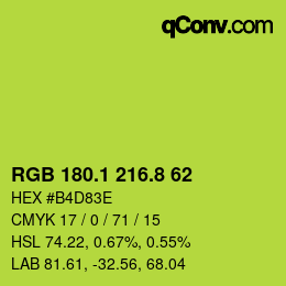 カラーコード: RGB 180.1 216.8 62 | qconv.com