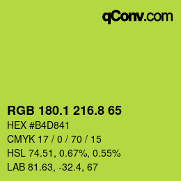 カラーコード: RGB 180.1 216.8 65 | qconv.com