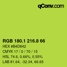 カラーコード: RGB 180.1 216.8 66 | qconv.com