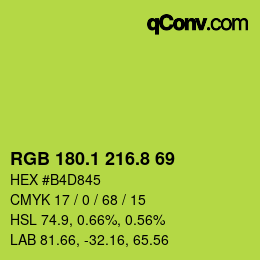 カラーコード: RGB 180.1 216.8 69 | qconv.com