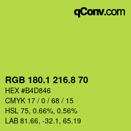 カラーコード: RGB 180.1 216.8 70 | qconv.com